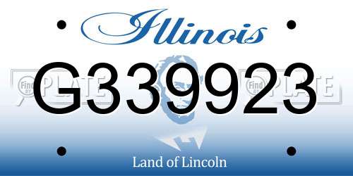 G339923 Illinois License Plate