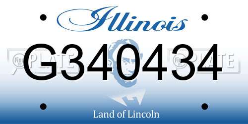 G340434 Illinois License Plate