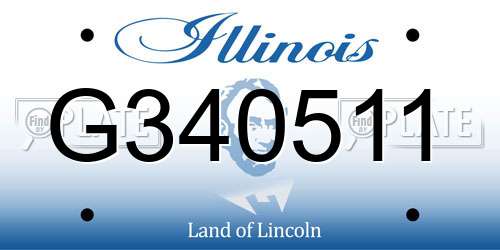 G340511 Illinois License Plate
