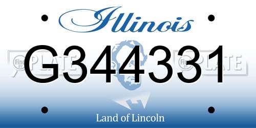 G344331 Illinois License Plate