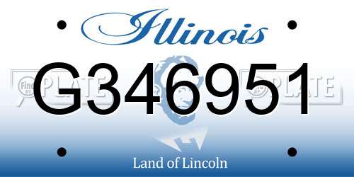 G346951 Illinois License Plate