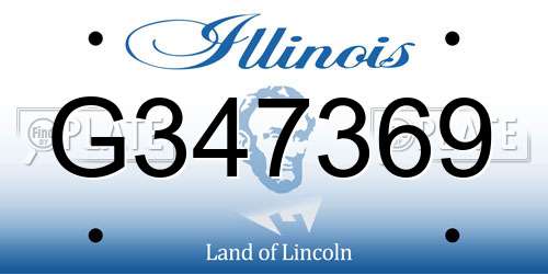 G347369 Illinois License Plate