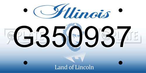 G350937 Illinois License Plate