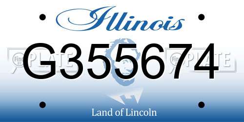 G355674 Illinois License Plate