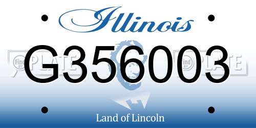 G356003 Illinois License Plate