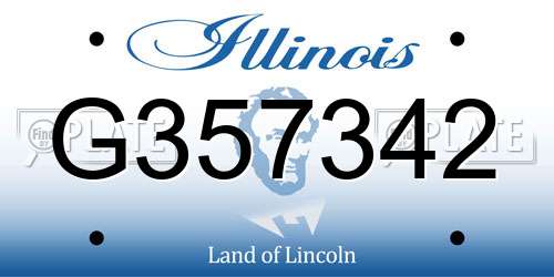 G357342 Illinois License Plate