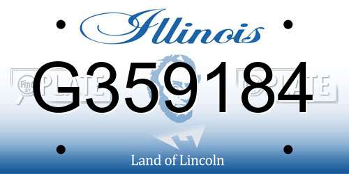 G359184 Illinois License Plate