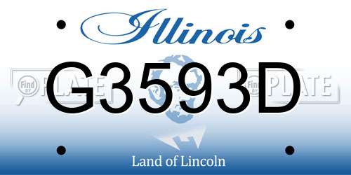 G3593D Illinois License Plate