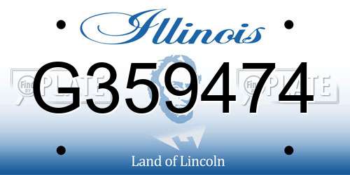 G359474 Illinois License Plate