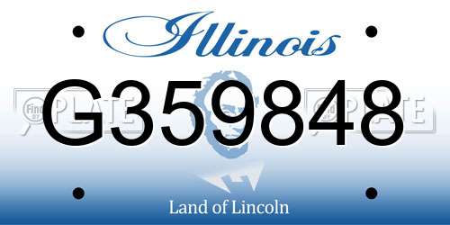 G359848 Illinois License Plate