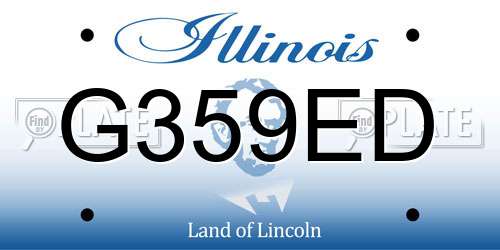 G359ED Illinois License Plate