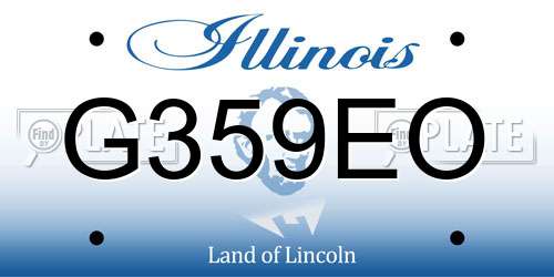 G359EO Illinois License Plate
