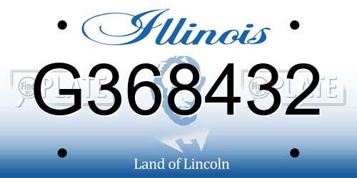 G368432 Illinois License Plate