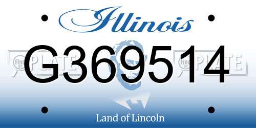 G369514 Illinois License Plate