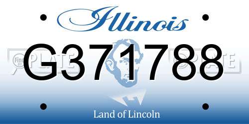 G371788 Illinois License Plate