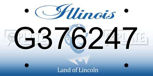 G376247 Illinois License Plate