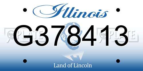 G378413 Illinois License Plate