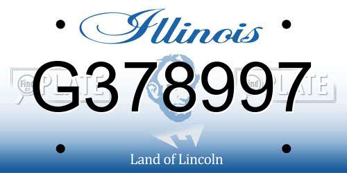 G378997 Illinois License Plate