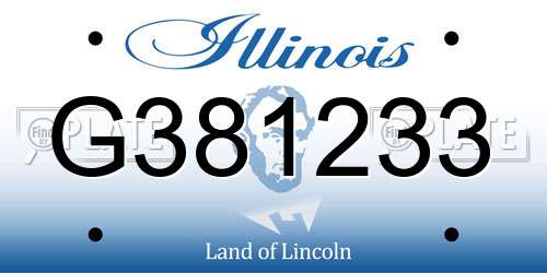 G381233 Illinois License Plate