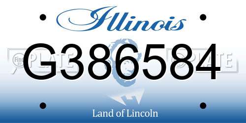 G386584 Illinois License Plate