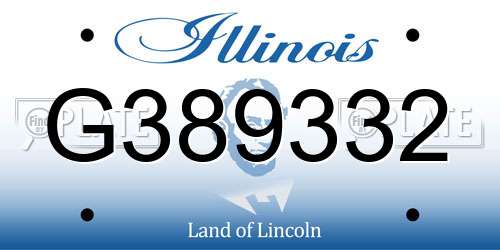 G389332 Illinois License Plate