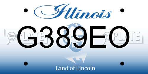 G389EO Illinois License Plate