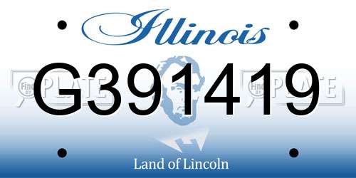 G391419 Illinois License Plate