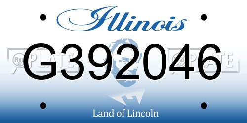 G392046 Illinois License Plate