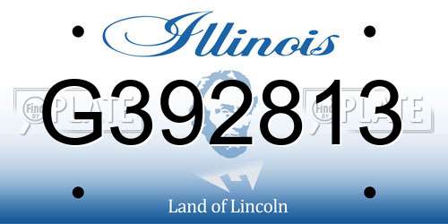 G392813 Illinois License Plate