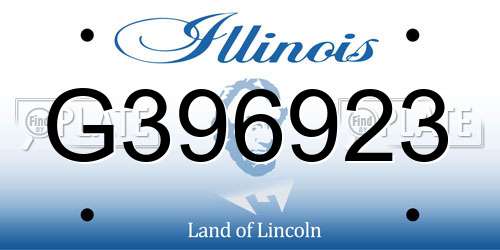 G396923 Illinois License Plate
