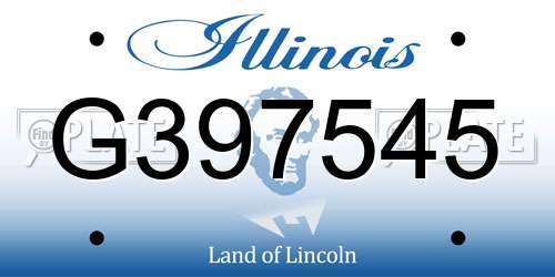 G397545 Illinois License Plate