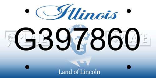 G397860 Illinois License Plate