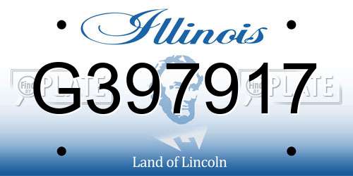 G397917 Illinois License Plate