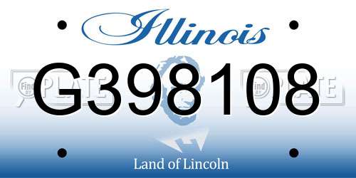 G398108 Illinois License Plate