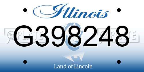 G398248 Illinois License Plate