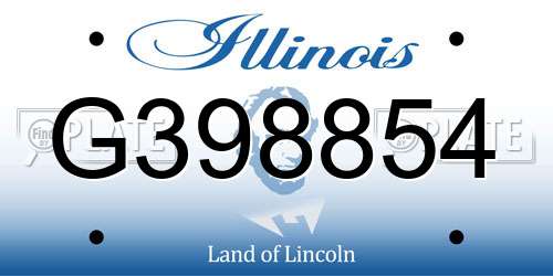 G398854 Illinois License Plate
