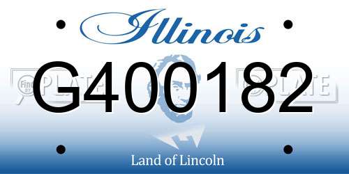 G400182 Illinois License Plate