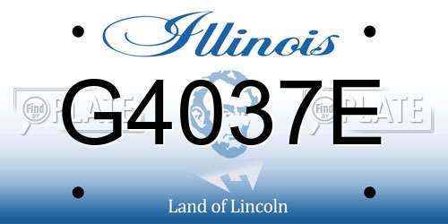 G4037E Illinois License Plate