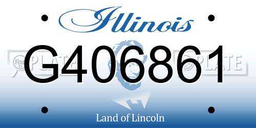 G406861 Illinois License Plate