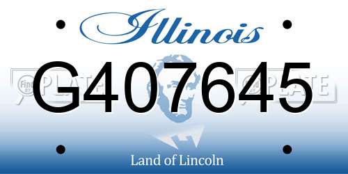G407645 Illinois License Plate