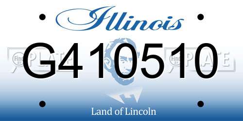 G410510 Illinois License Plate
