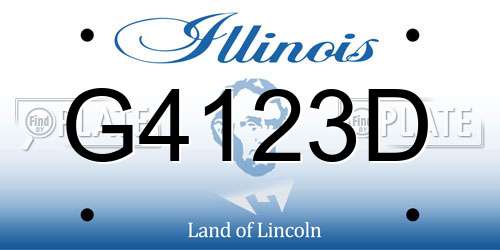 G4123D Illinois License Plate