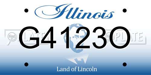 G4123O Illinois License Plate