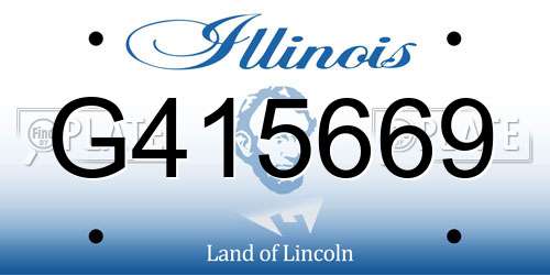 G415669 Illinois License Plate
