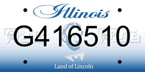 G416510 Illinois License Plate