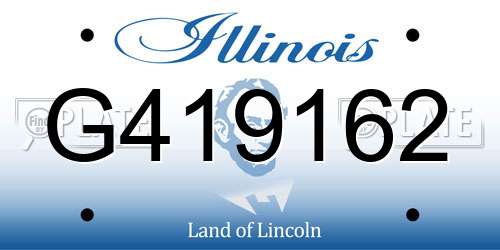 G419162 Illinois License Plate