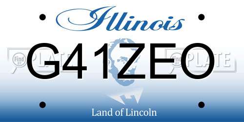 G41ZEO Illinois License Plate