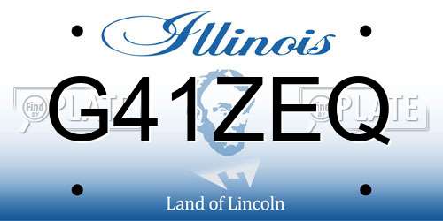 G41ZEQ Illinois License Plate