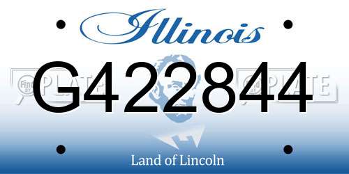 G422844 Illinois License Plate