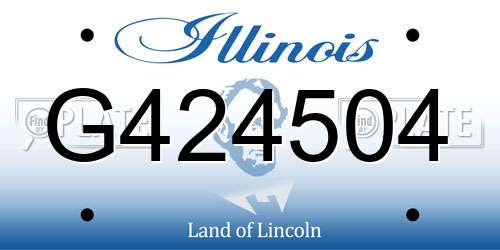 G424504 Illinois License Plate